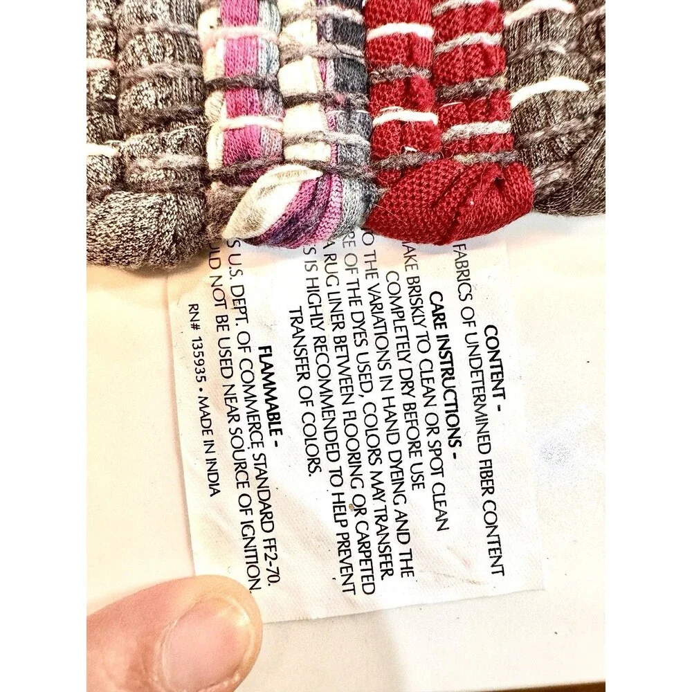 Chindi‎ Home Collection Rag Rug Handwoven Multicolor 20x31.5